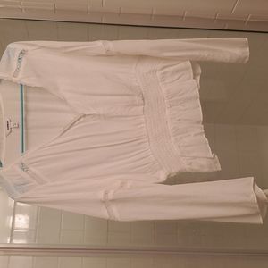 Express Ivory Long Sleeve Blouse